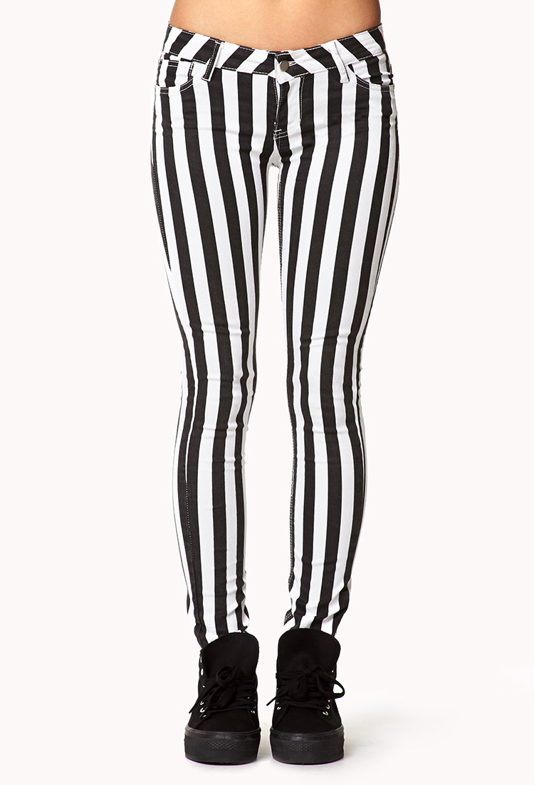 black and white striped jeans forever 21