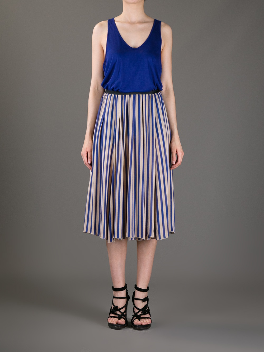 Forte Forte Striped Skirt in Blue - Lyst
