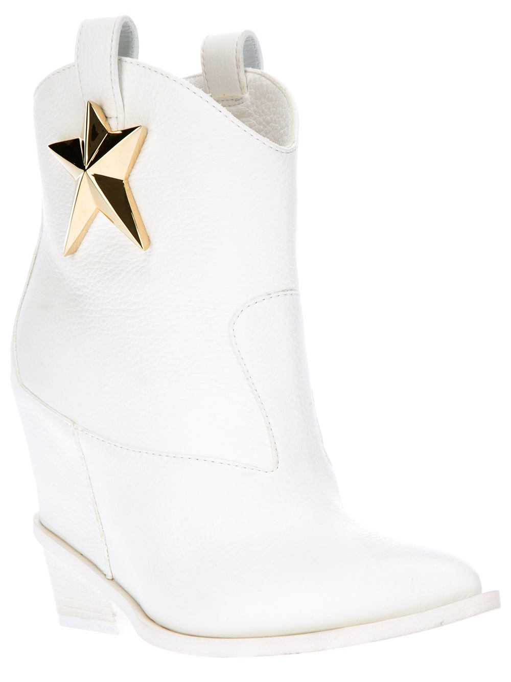 Giuseppe Zanotti Star Motif Cowboy Boot in White | Lyst