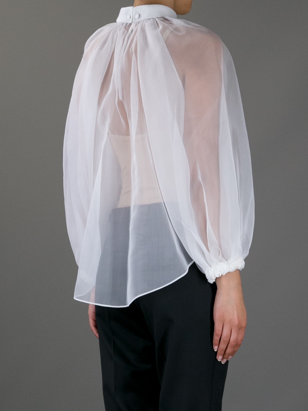 Lyst Givenchy Sheer Blouse in White