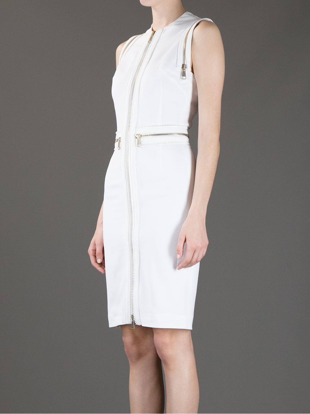 Givenchy Zip Detailed Dress in White Lyst