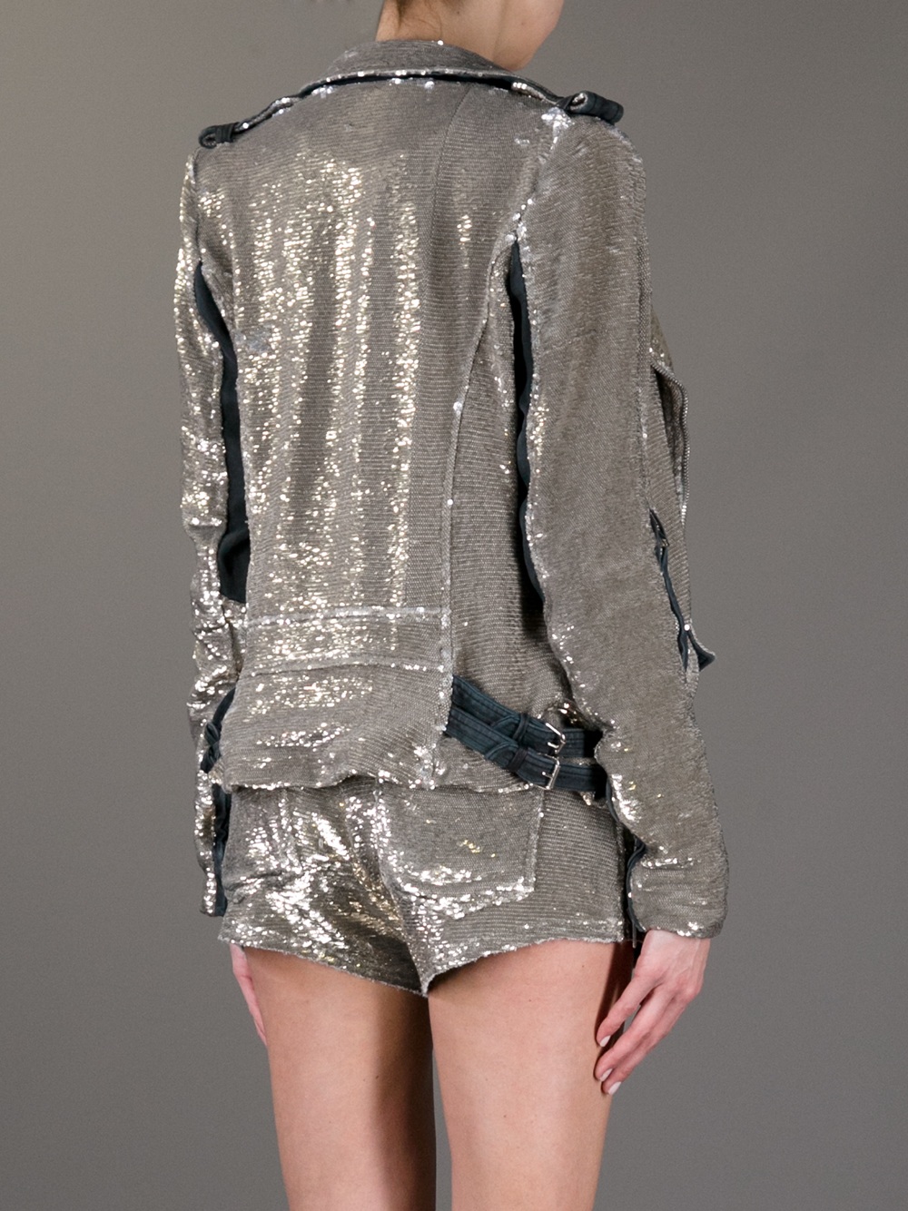 IRO Derick Sequined Biker Jacket in Gold (Metallic) - Lyst