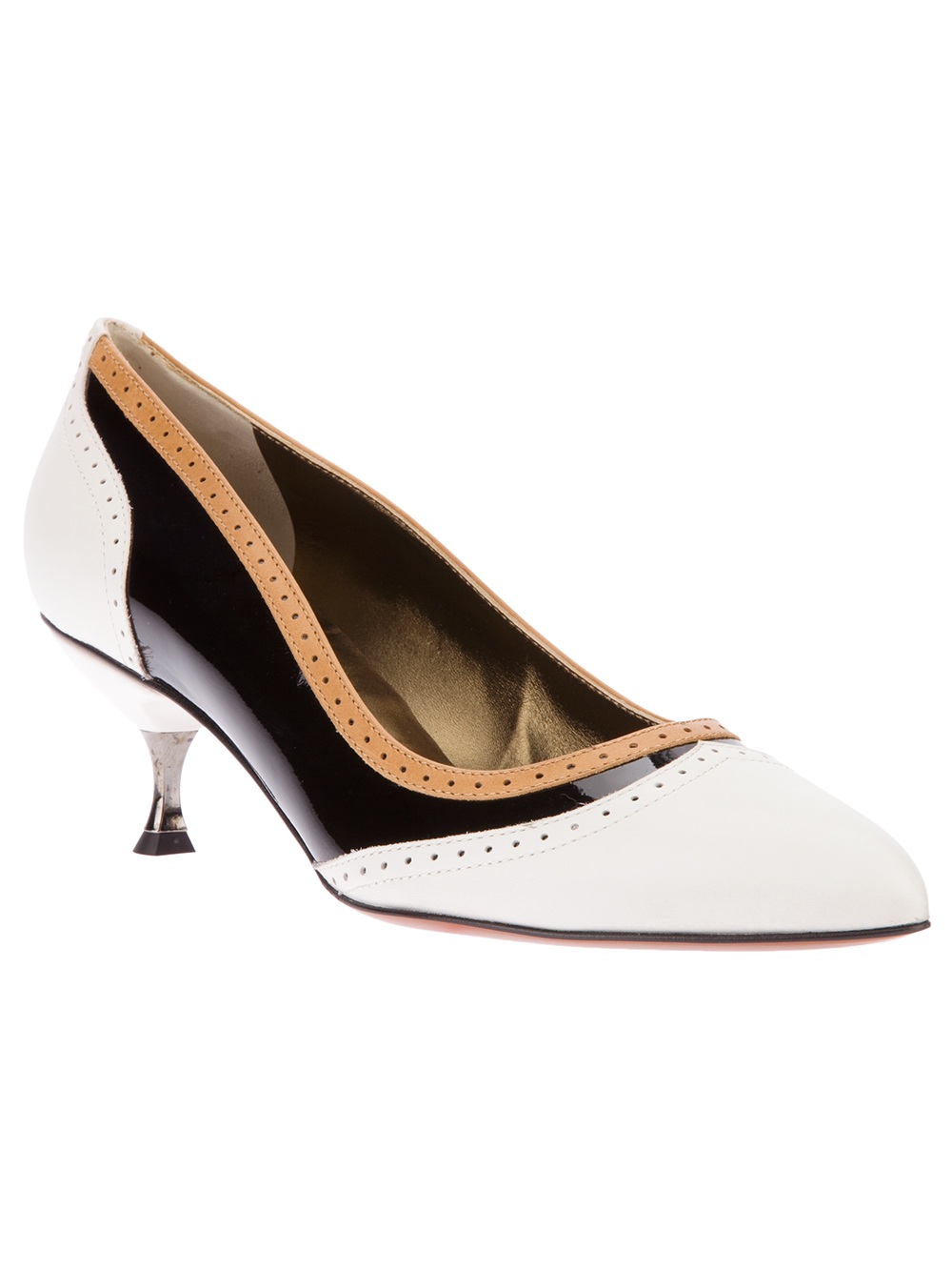 Lanvin Kitten Heel Pump in Black | Lyst
