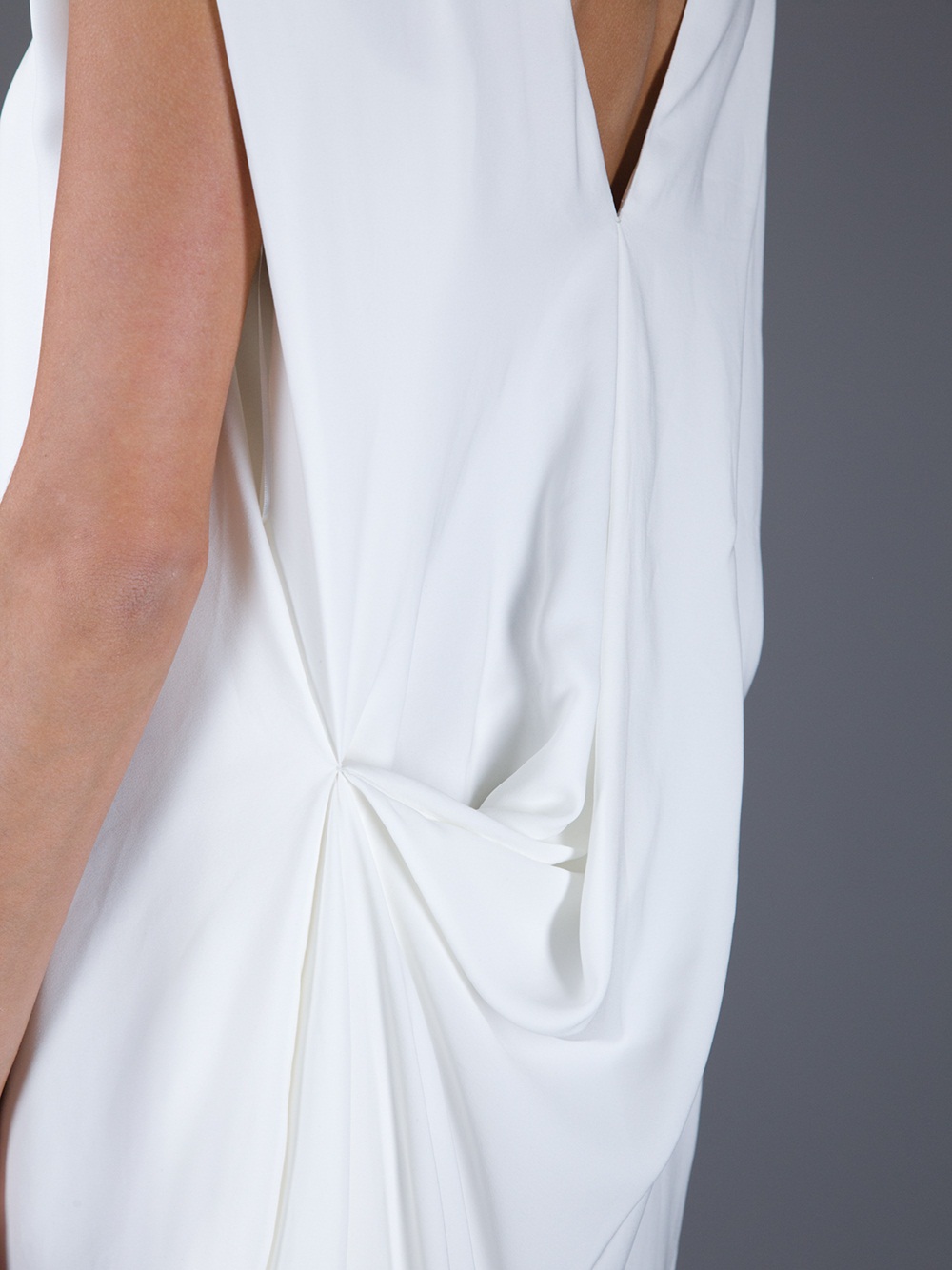 Lanvin Draped Dress in White - Lyst