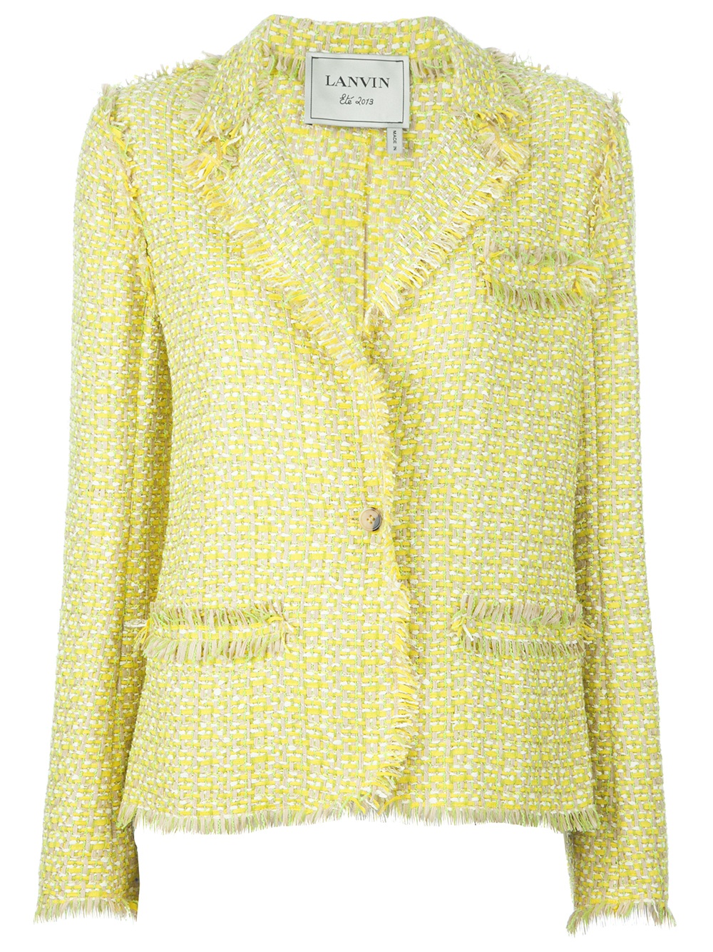 yellow tweed suit