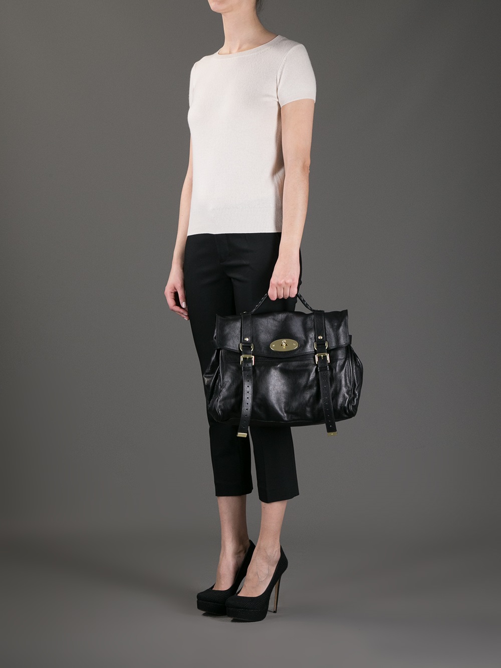 Mulberry Oversize Alexa Tote in Black - Lyst
