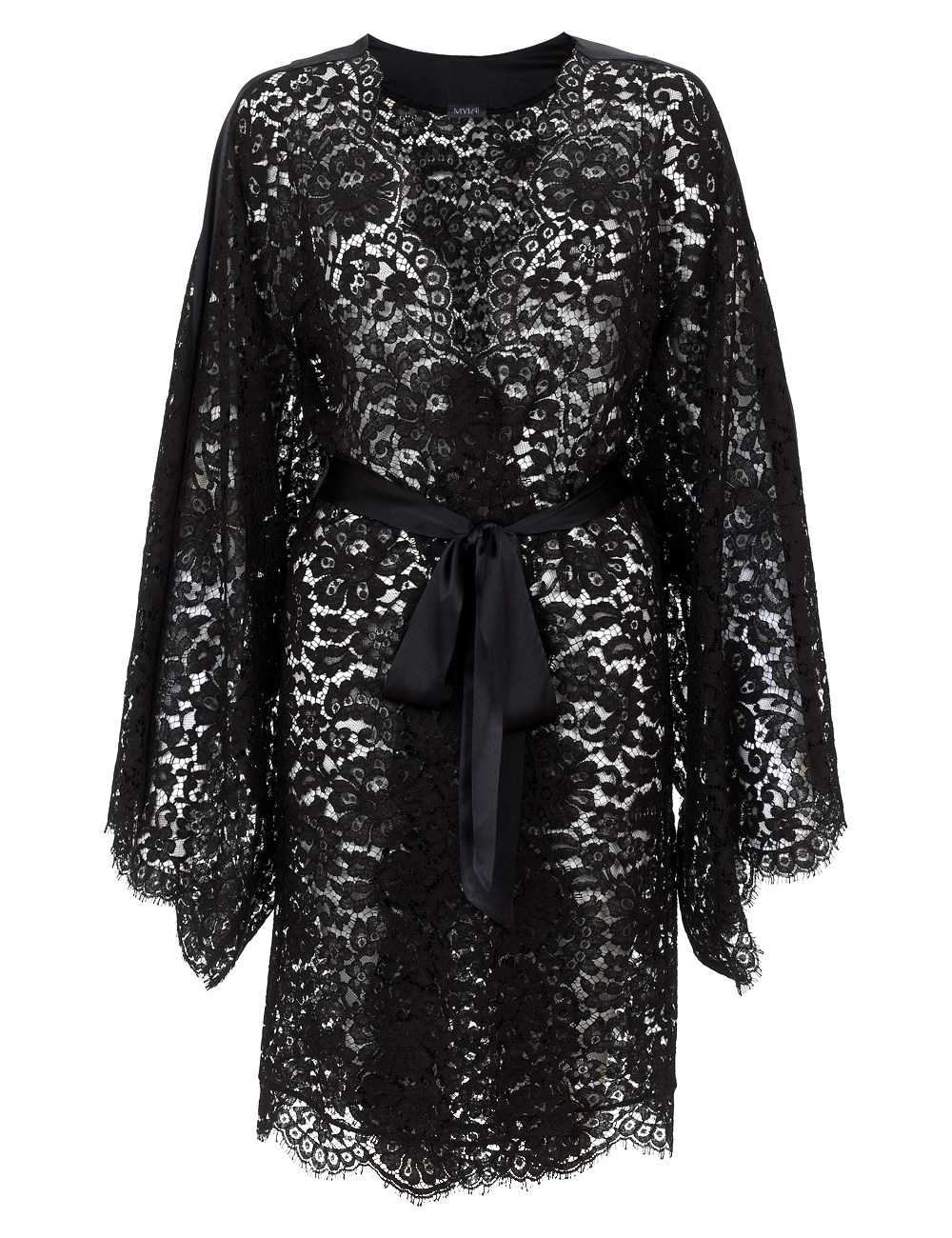 Narciso rodriguez Black Lace Nina Short Kimono in Black | Lyst