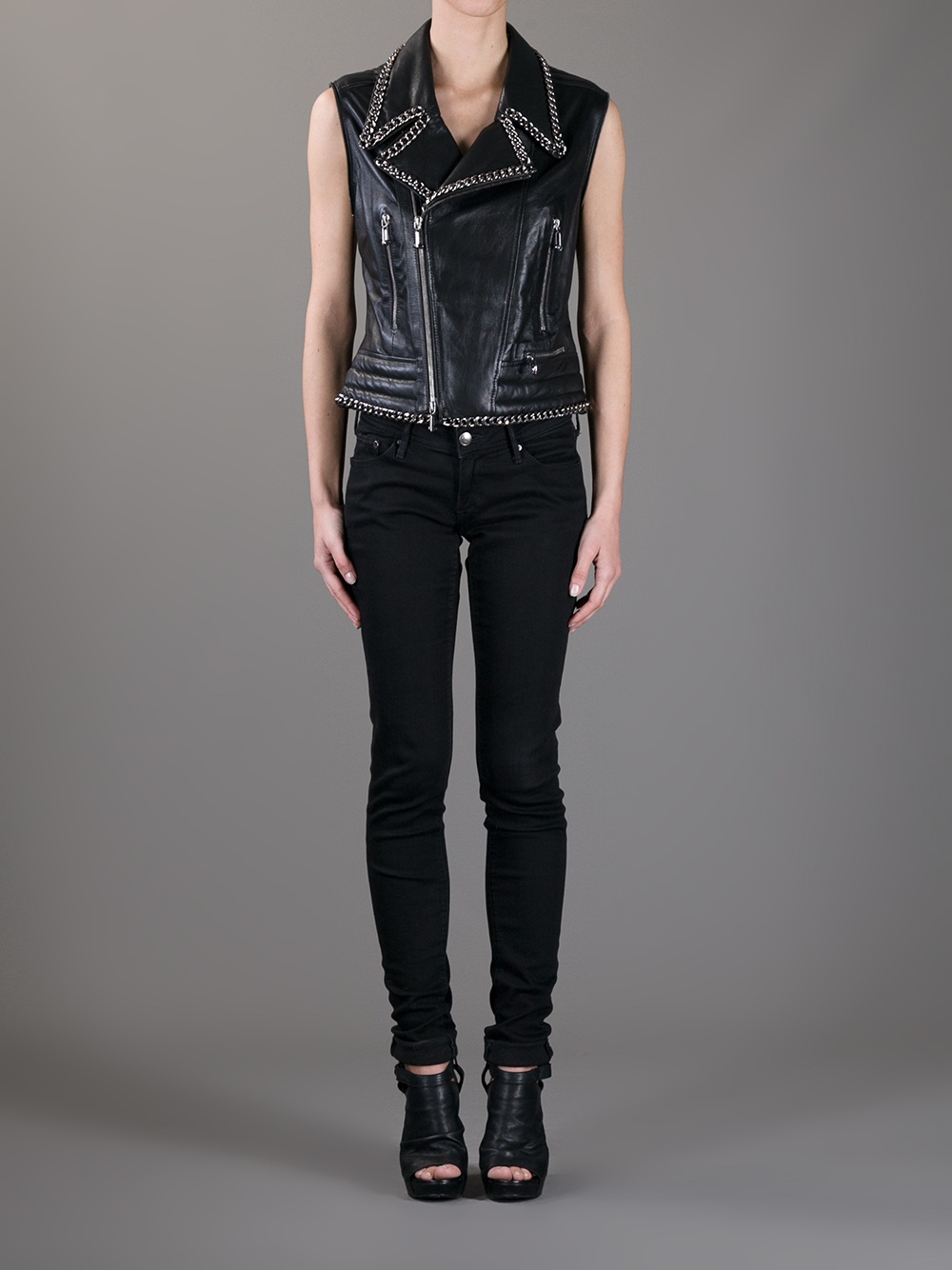 philipp plein leather biker jacket