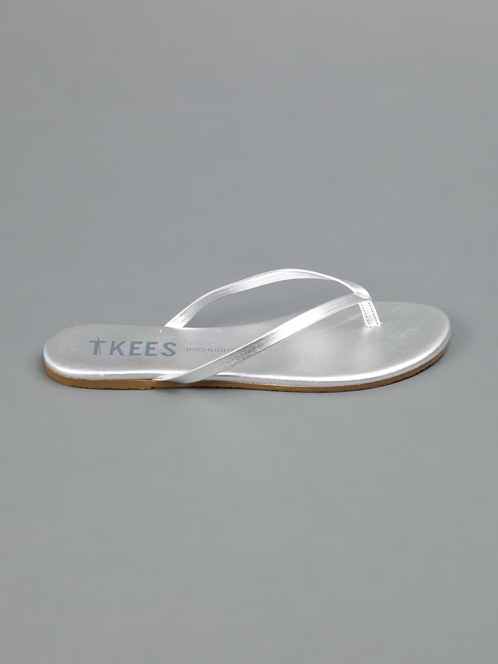 TKEES Leather Flip Flop in Silver (Metallic) - Lyst
