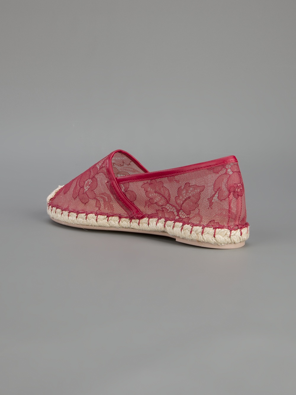 Lyst - Valentino Lace Mesh Espadrille in Pink