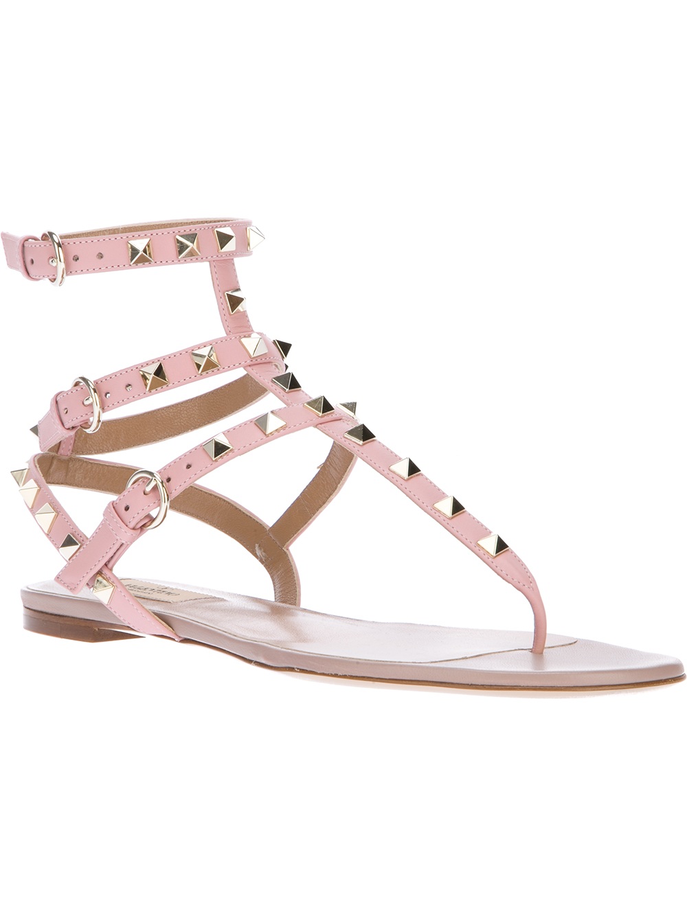 Lyst - Valentino Studded Gladiator Sandal in Pink