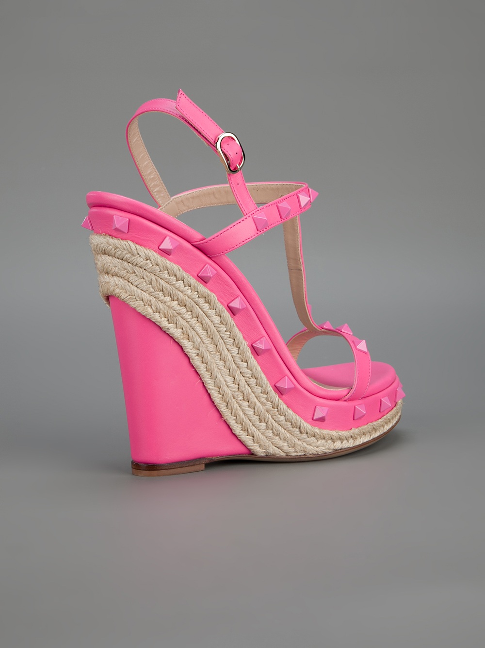 Valentino Studded Wedge Sandal in Pink & Purple (Pink) - Lyst