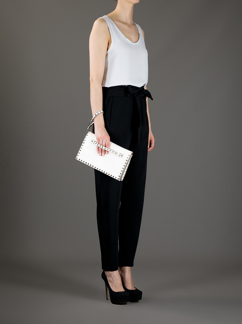 valentino white clutch bag