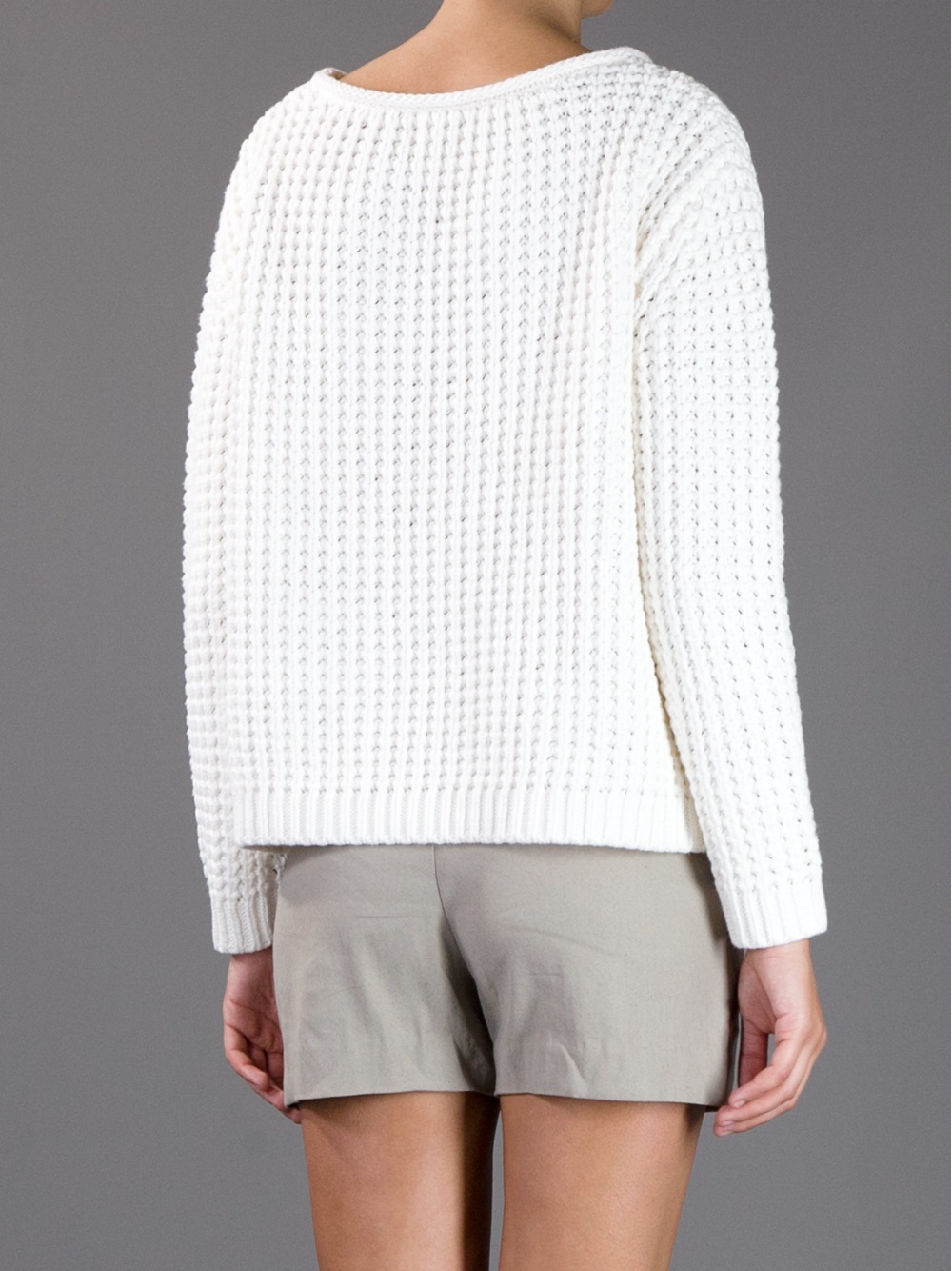 Acne Studios Sapata Boxy Knit Sweater in White Lyst