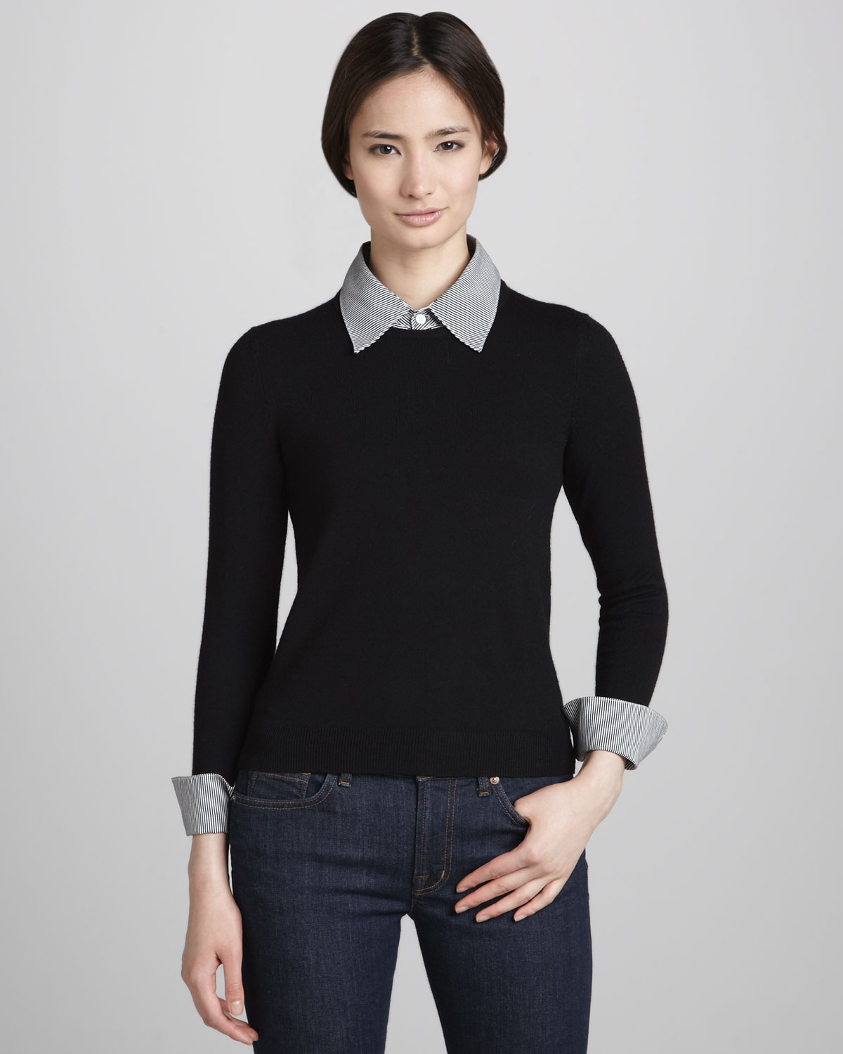 black collar sweater2019 black collar sweater for women