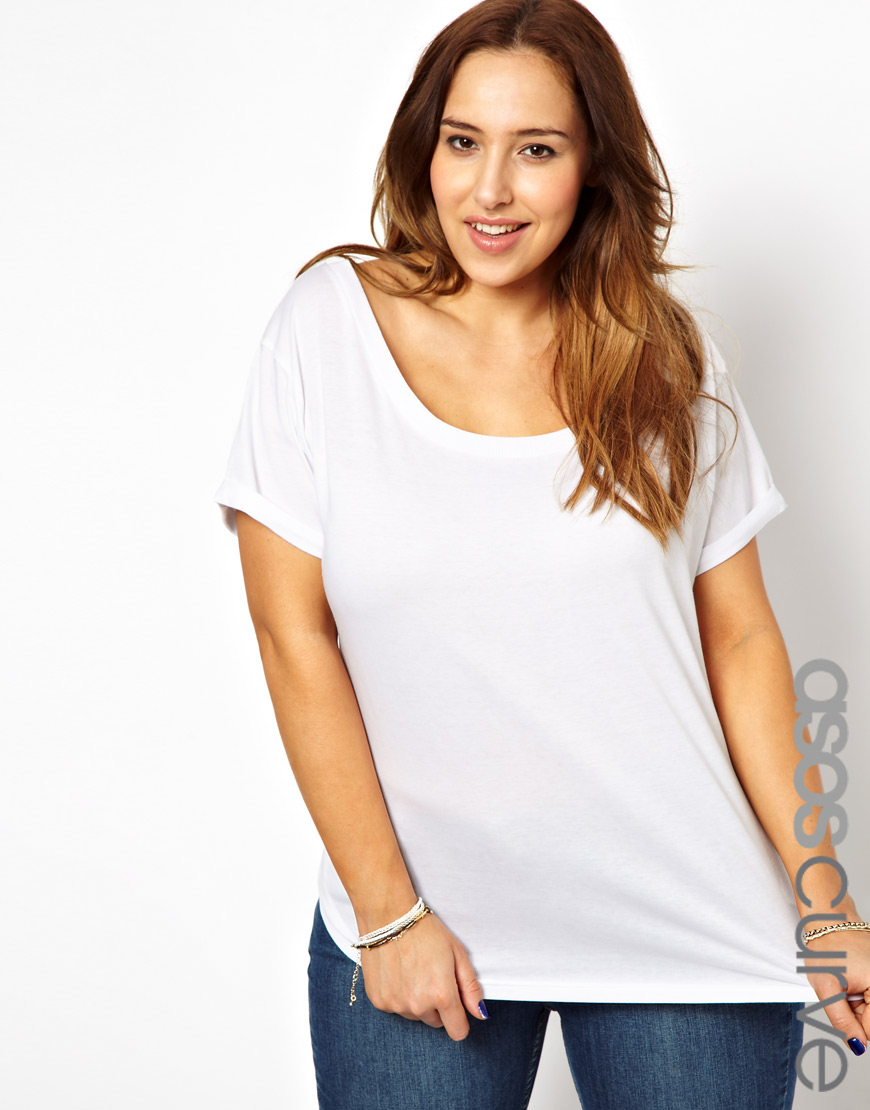 ASOS Exclusive Off Shoulder T-shirt in White - Lyst