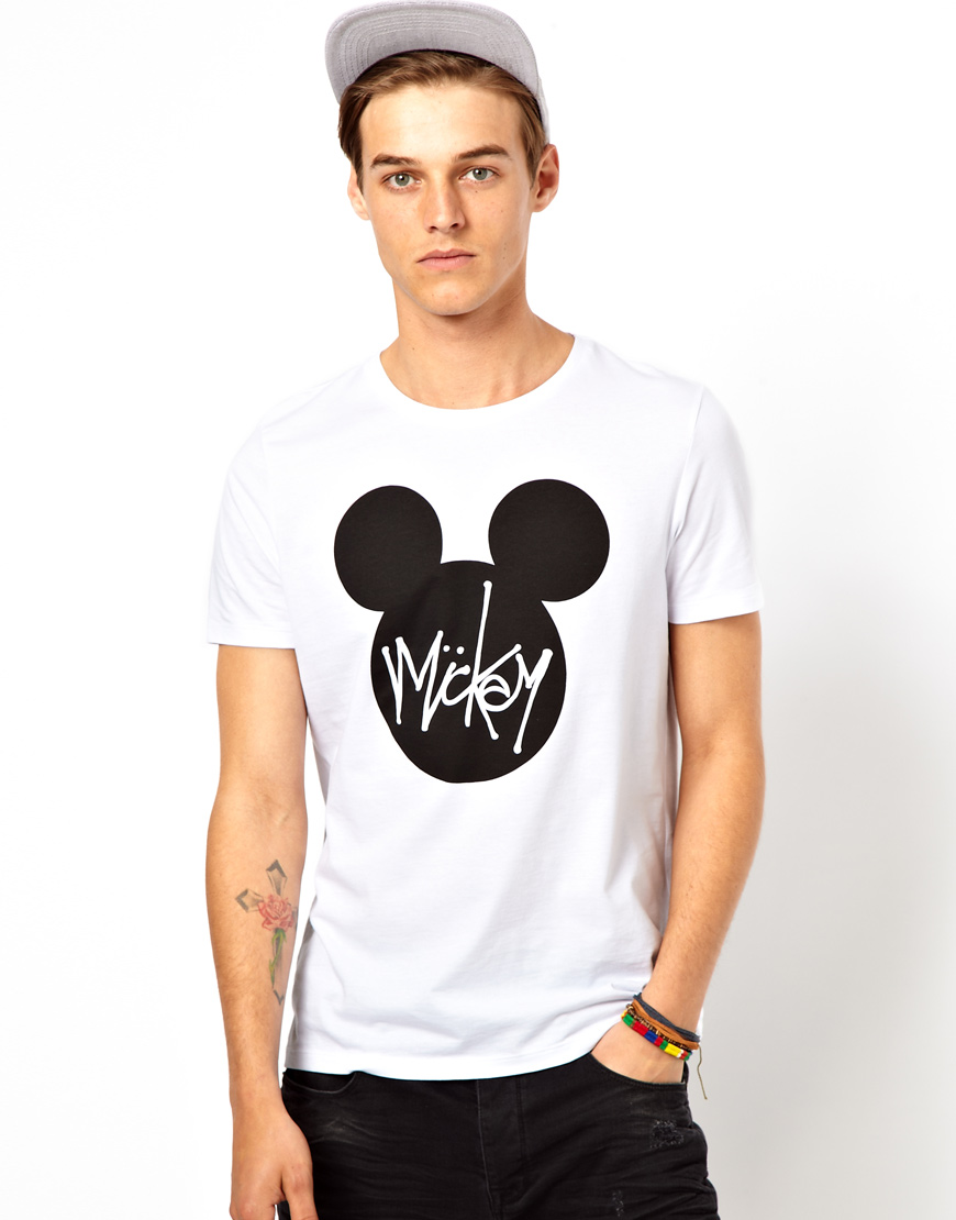 mickey mouse printed t shirt
