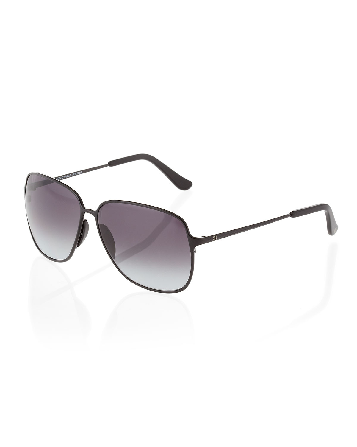 Balenciaga Square Aviator Metal Sunglasses in Black for Men Lyst