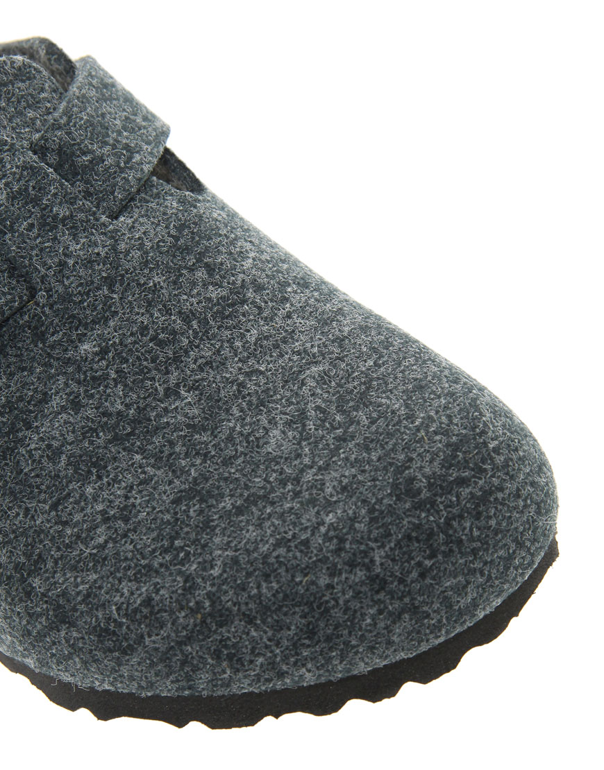 birkenstock boston grey wool