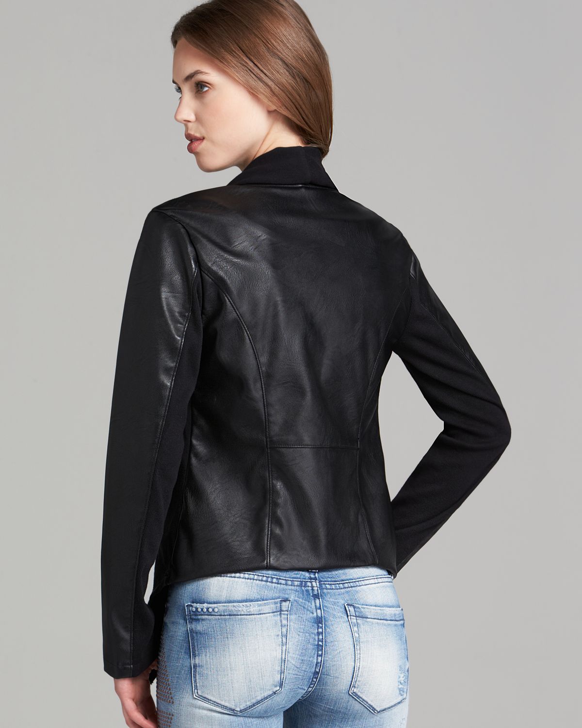 Lyst Blank Nyc Jacket Faux Leather Asymmetric Zip In Black Gallery