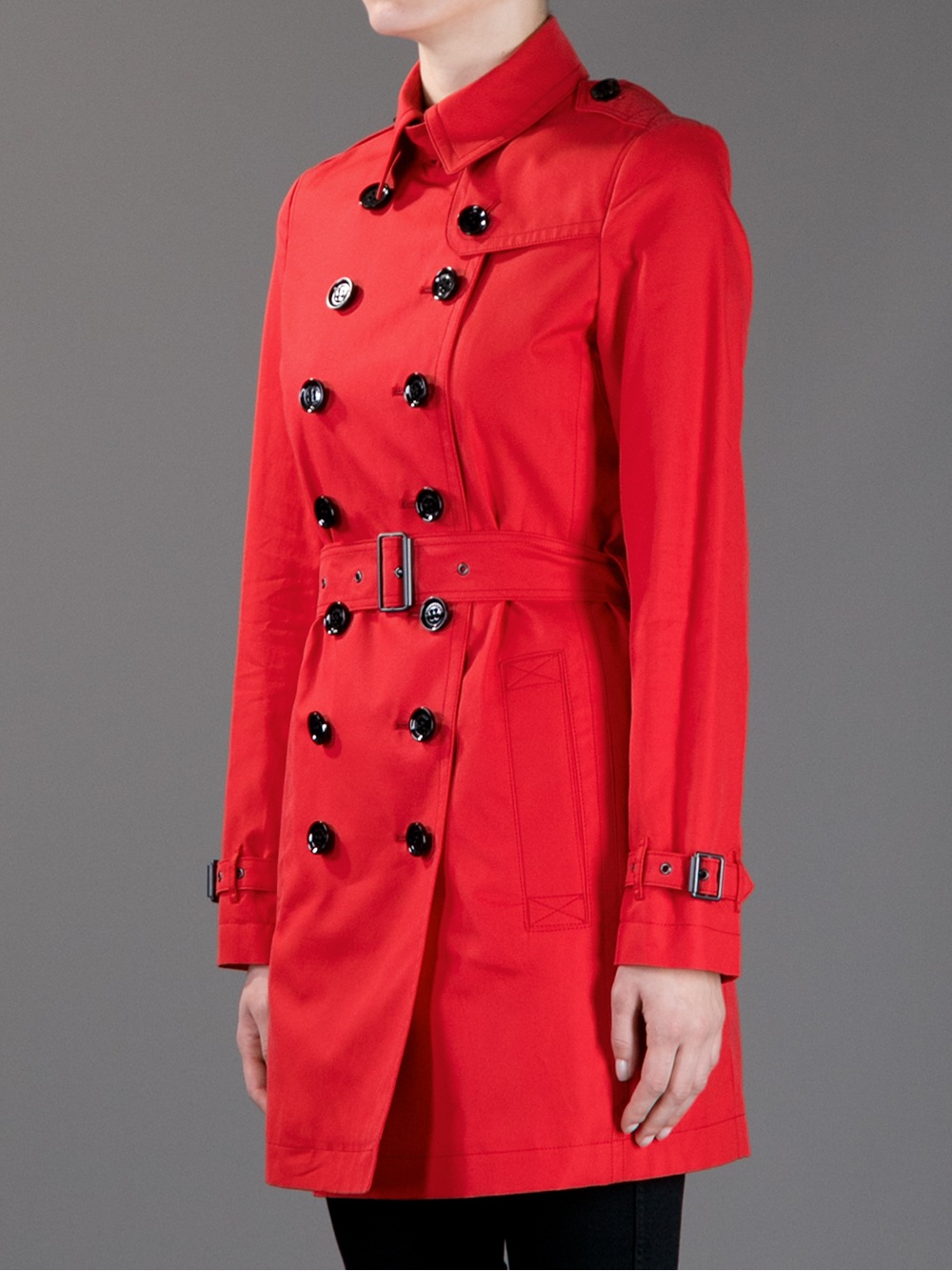Burberry Brit Classic Trench Coat in Red - Lyst