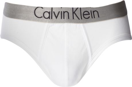 Calvin Klein Metallic Chrome Hip Brief in White for Men | Lyst