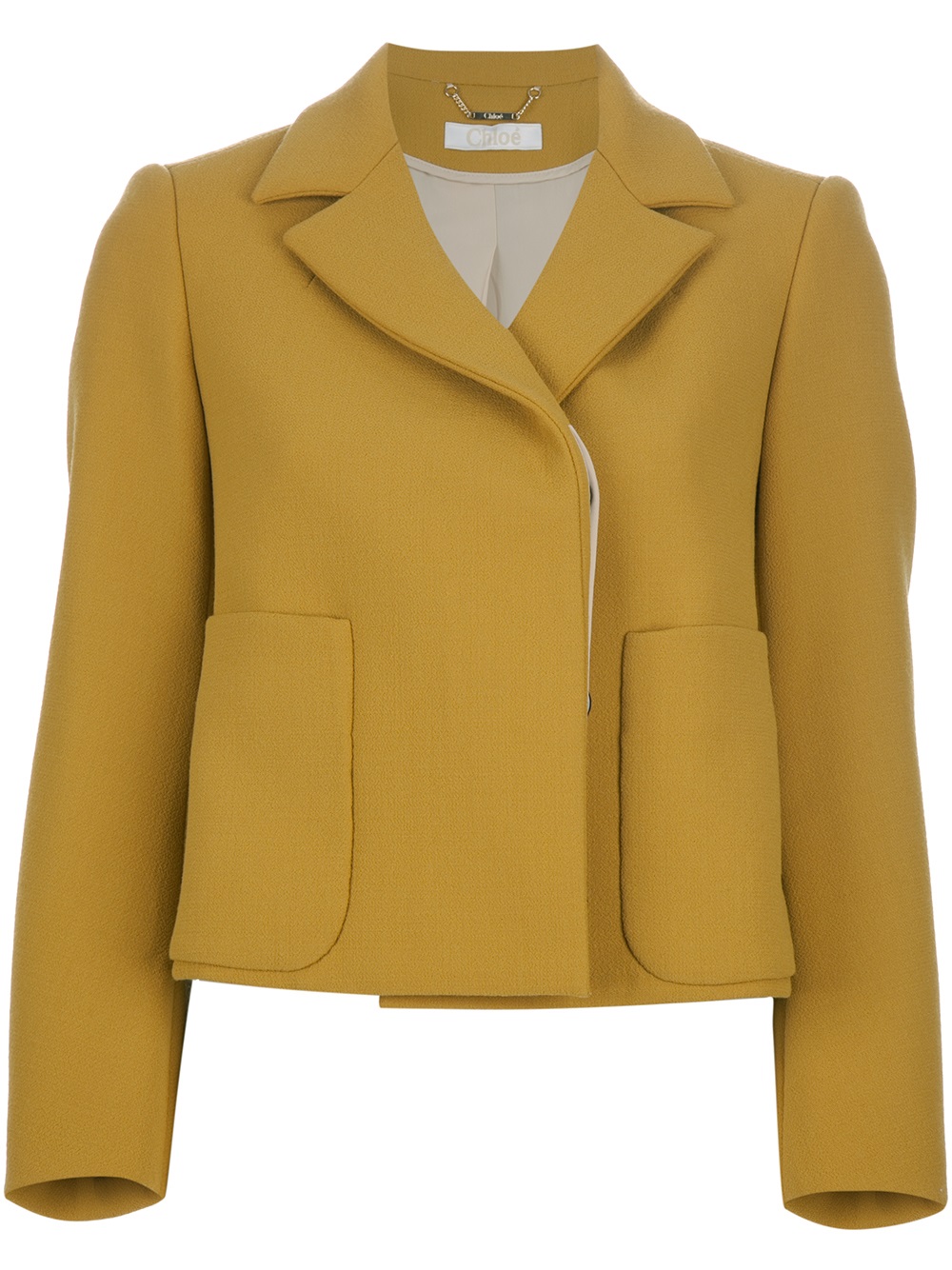 Chloé Cropped Boxy Jacket in Yellow Lyst