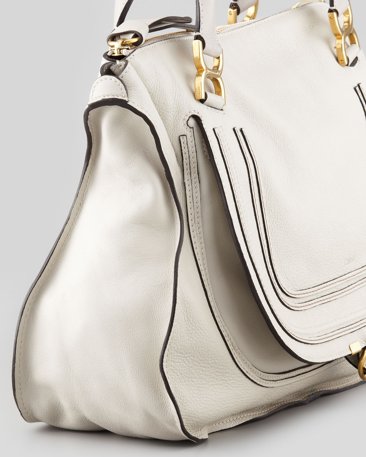 Chloé Marcie Large Shoulder Bag Off White in White (OFF WHITE) | Lyst