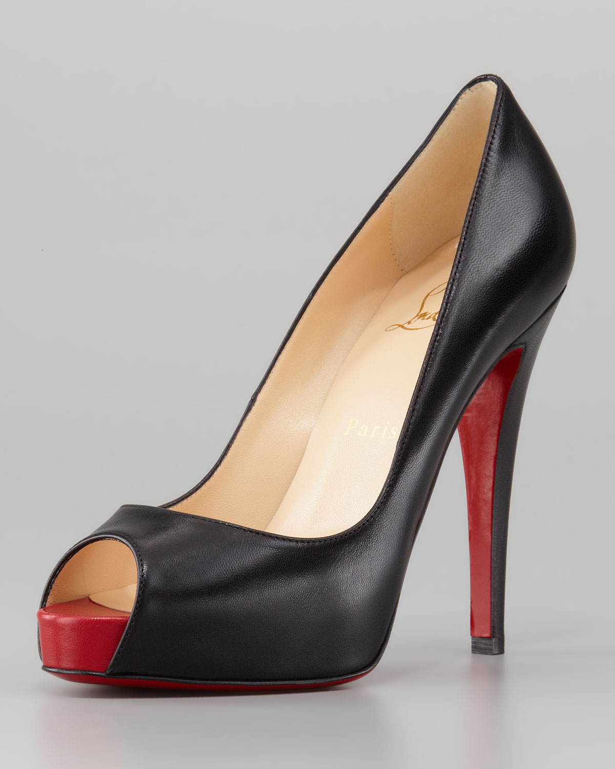 Louis Vuitton Black Heels Red Sole