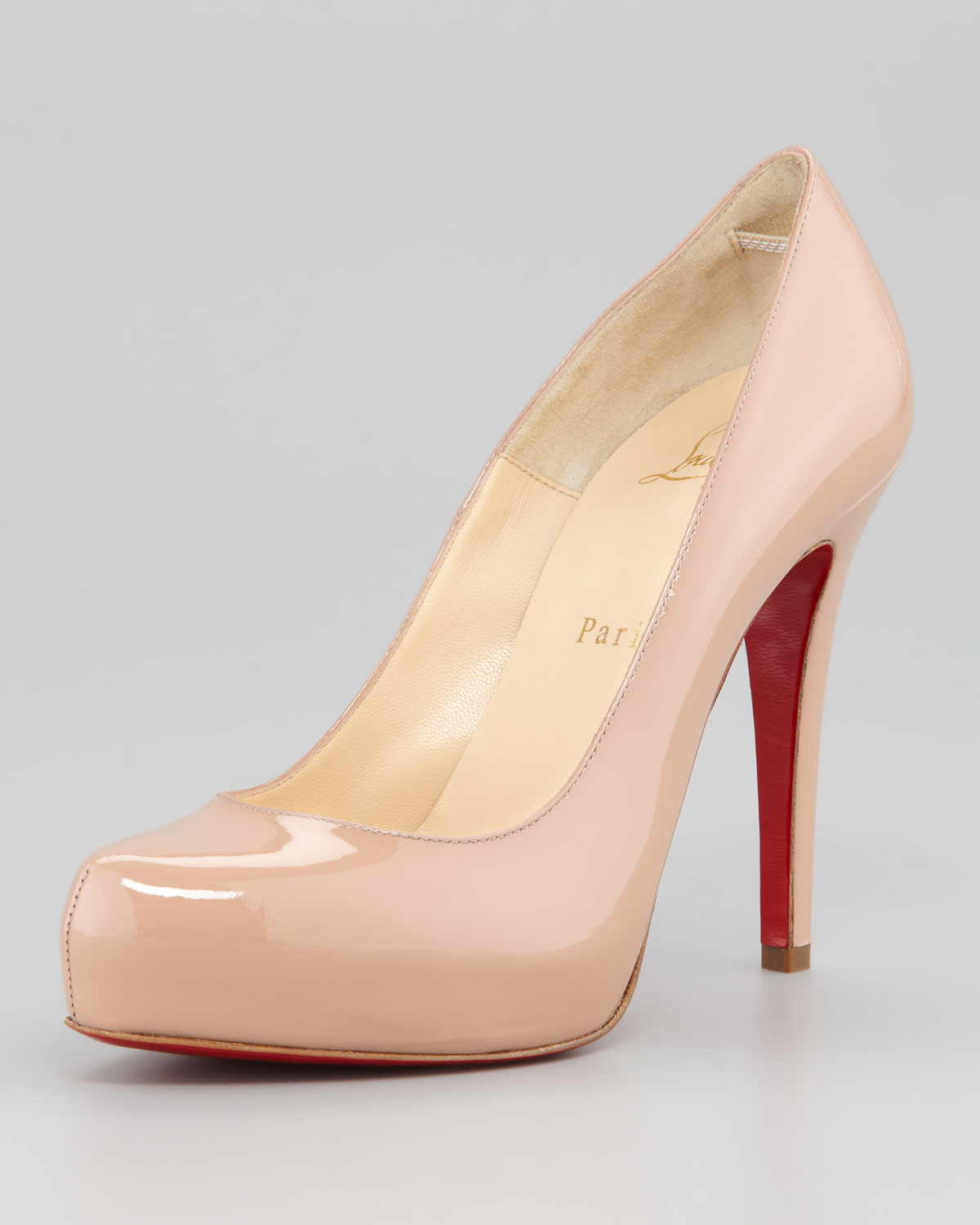 replica mens shoes - Christian louboutin Patent Rolando in Beige (NUDE) | Lyst