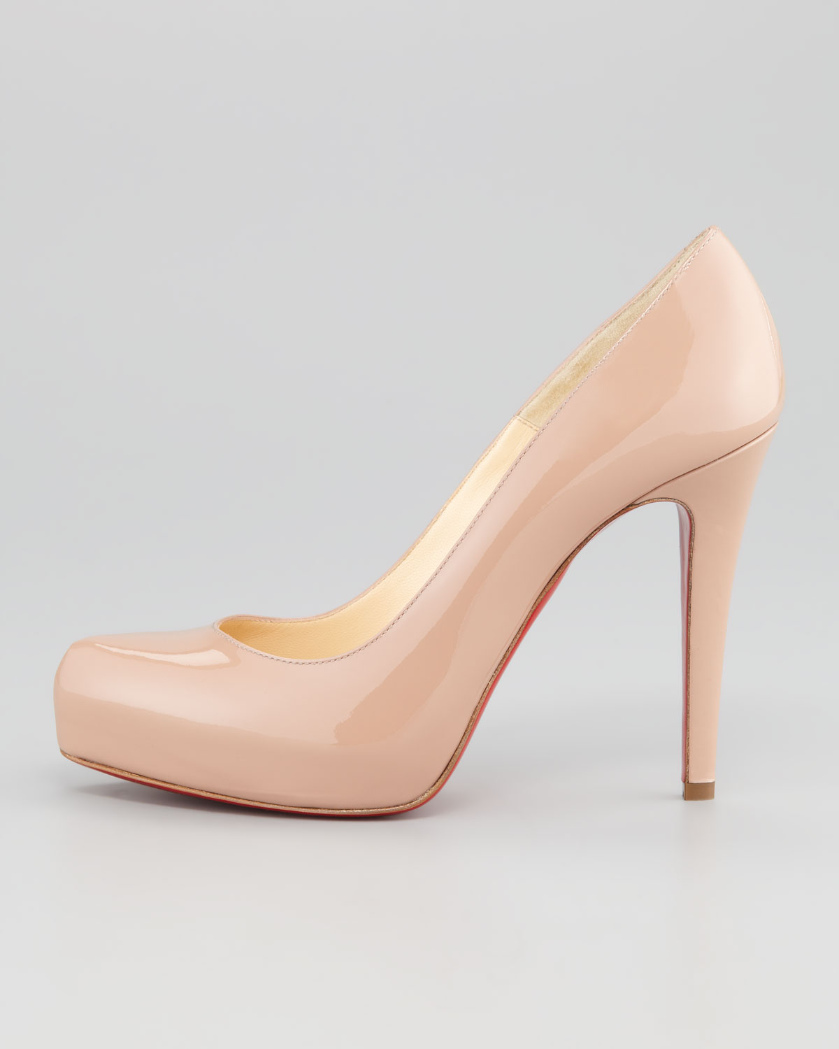 Christian louboutin Patent Rolando in Beige (NUDE) | Lyst