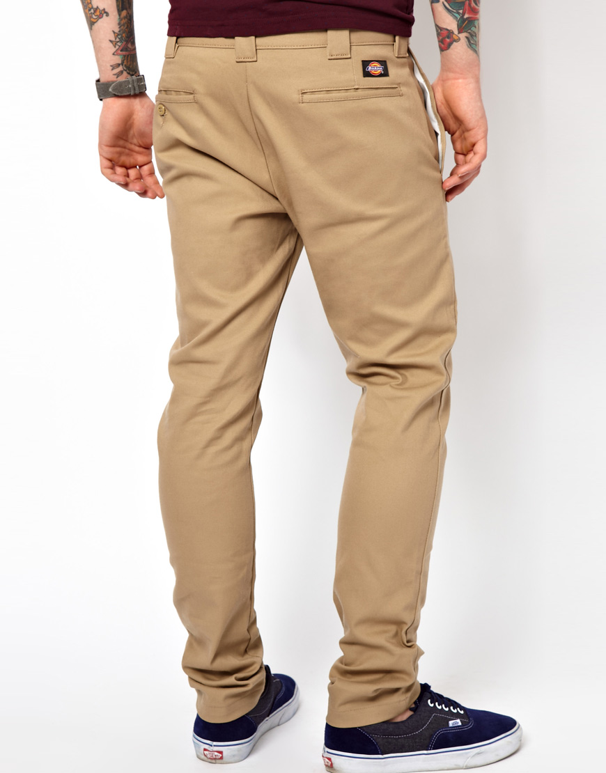 Pantaloni Chino Urbani Dickies Modello DK0A4XK6DNX1, Uomo, Colore Blu, Taglio Dritto, In Cotone E Poliestere Riciclato, 4 Tasche, Chiusura Con Bottone