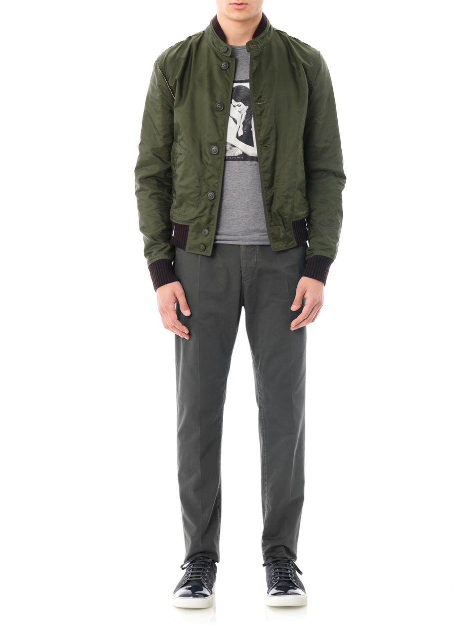 Lyst - Dolce & Gabbana Bonded Seam Bomber Jacket in Green for Men
