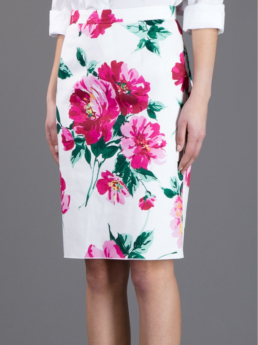 Lyst - Dolce & gabbana Floral Pencil Skirt
