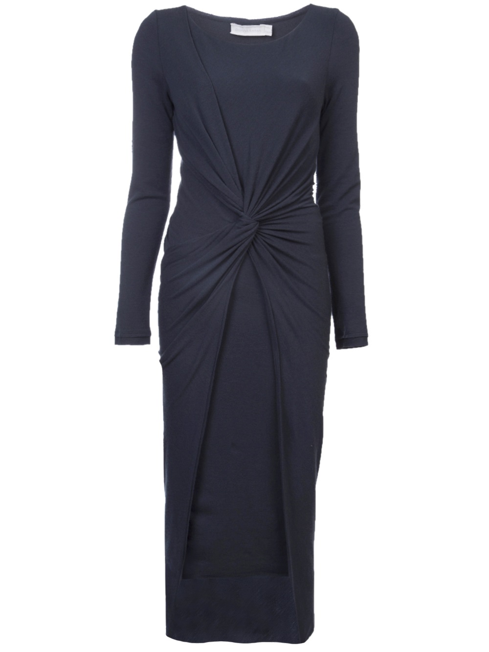 Donna Karan Cross Draped Knot Dress in Blue - Lyst