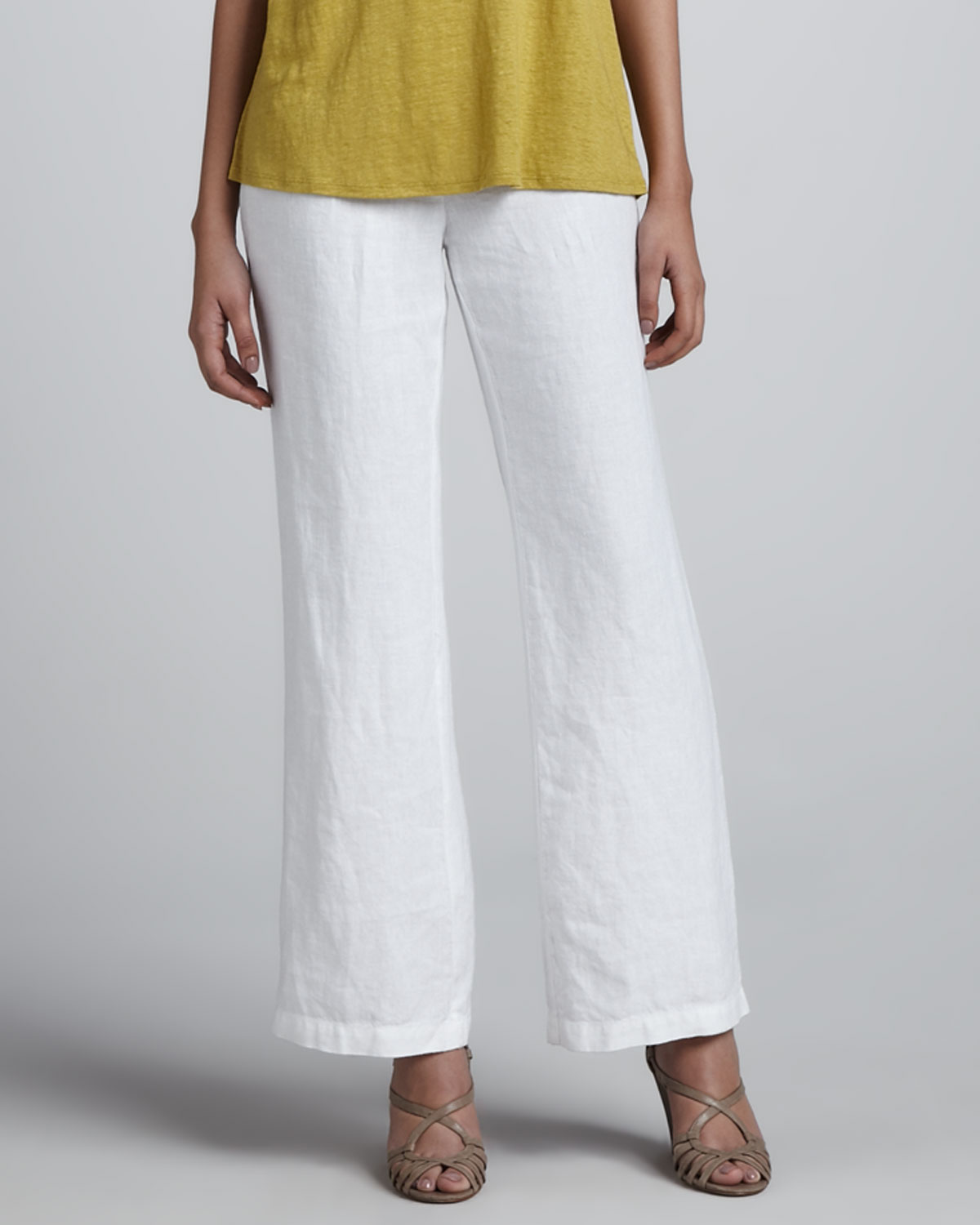 eileen fisher white linen tops