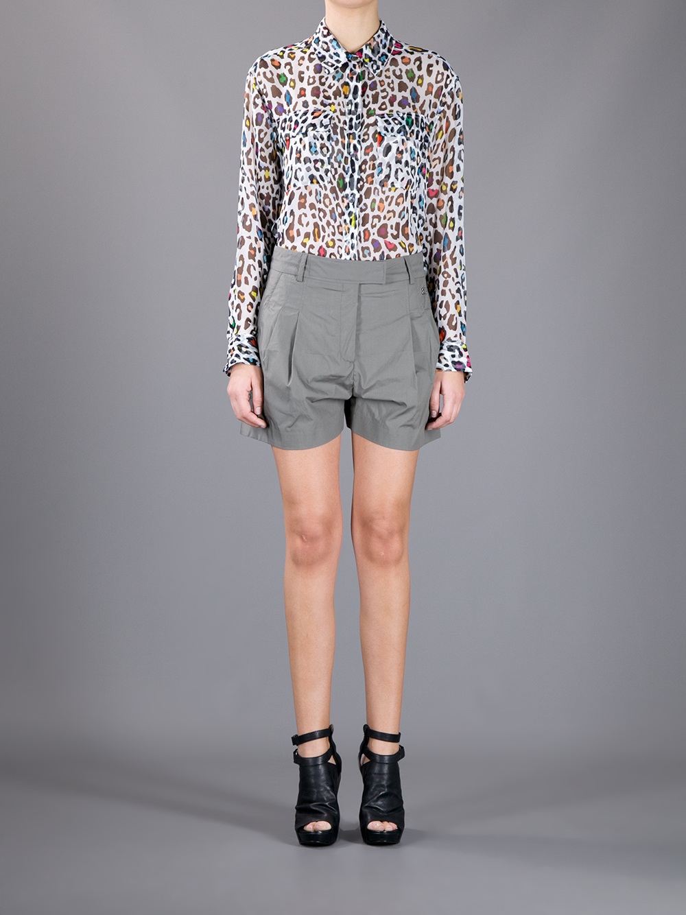 Equipment Leopard Print Sheer Blouse Lyst