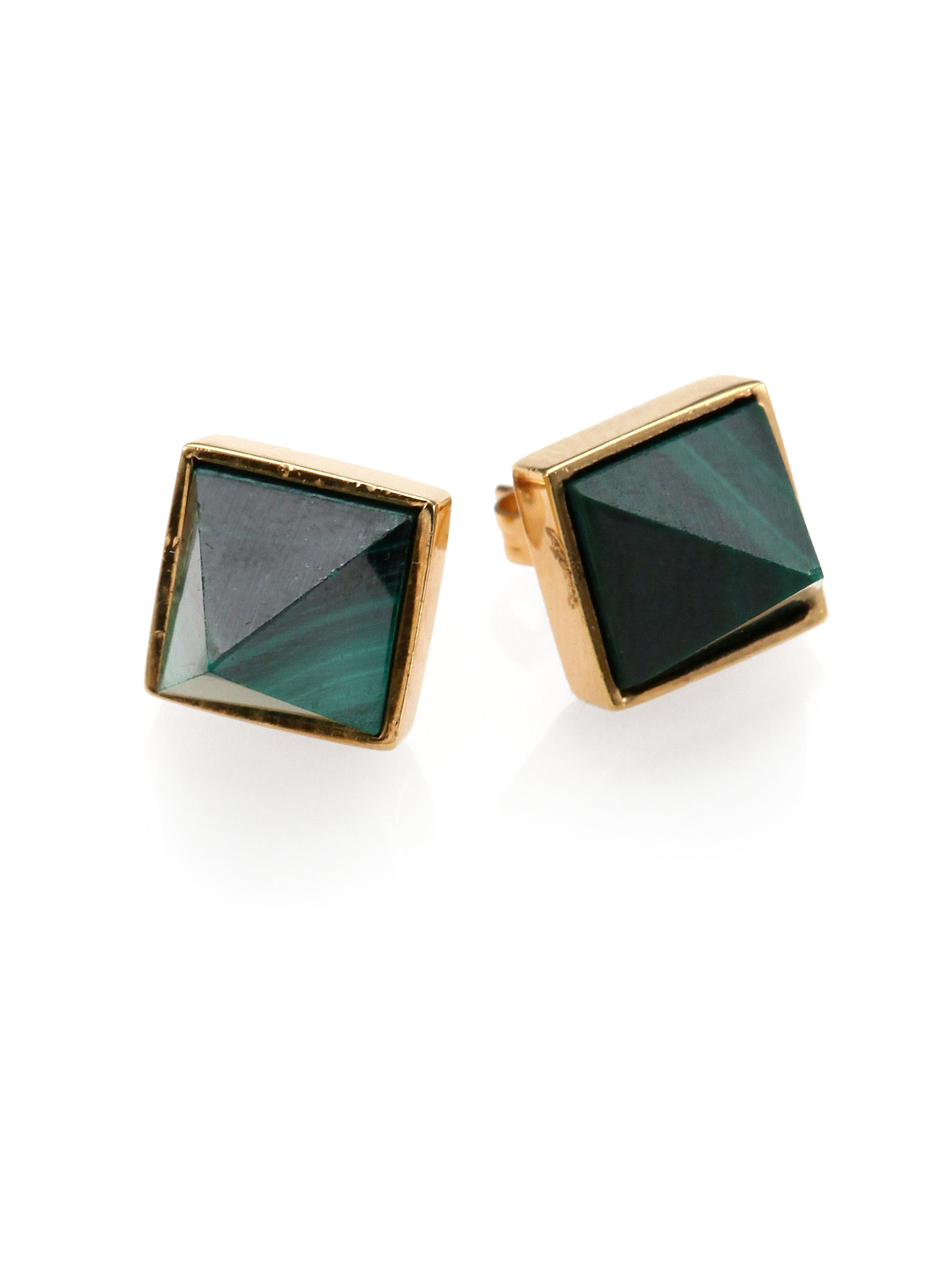 Lyst Kelly Wearstler Pavlov Malachite Stud Earrings In Green Gallery