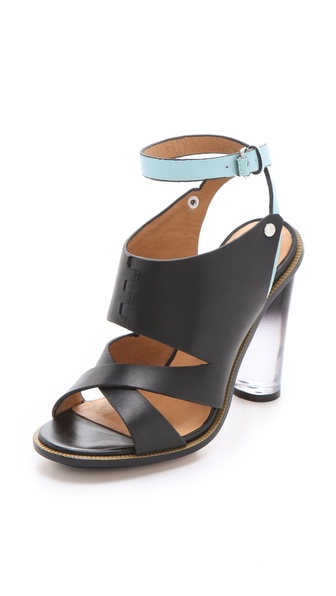 L.A.M.B. Chase Sandals with Lucite Heel 