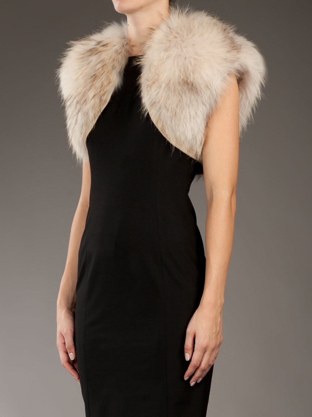 Liska Fox Fur Bolero in Cream (Natural) Lyst