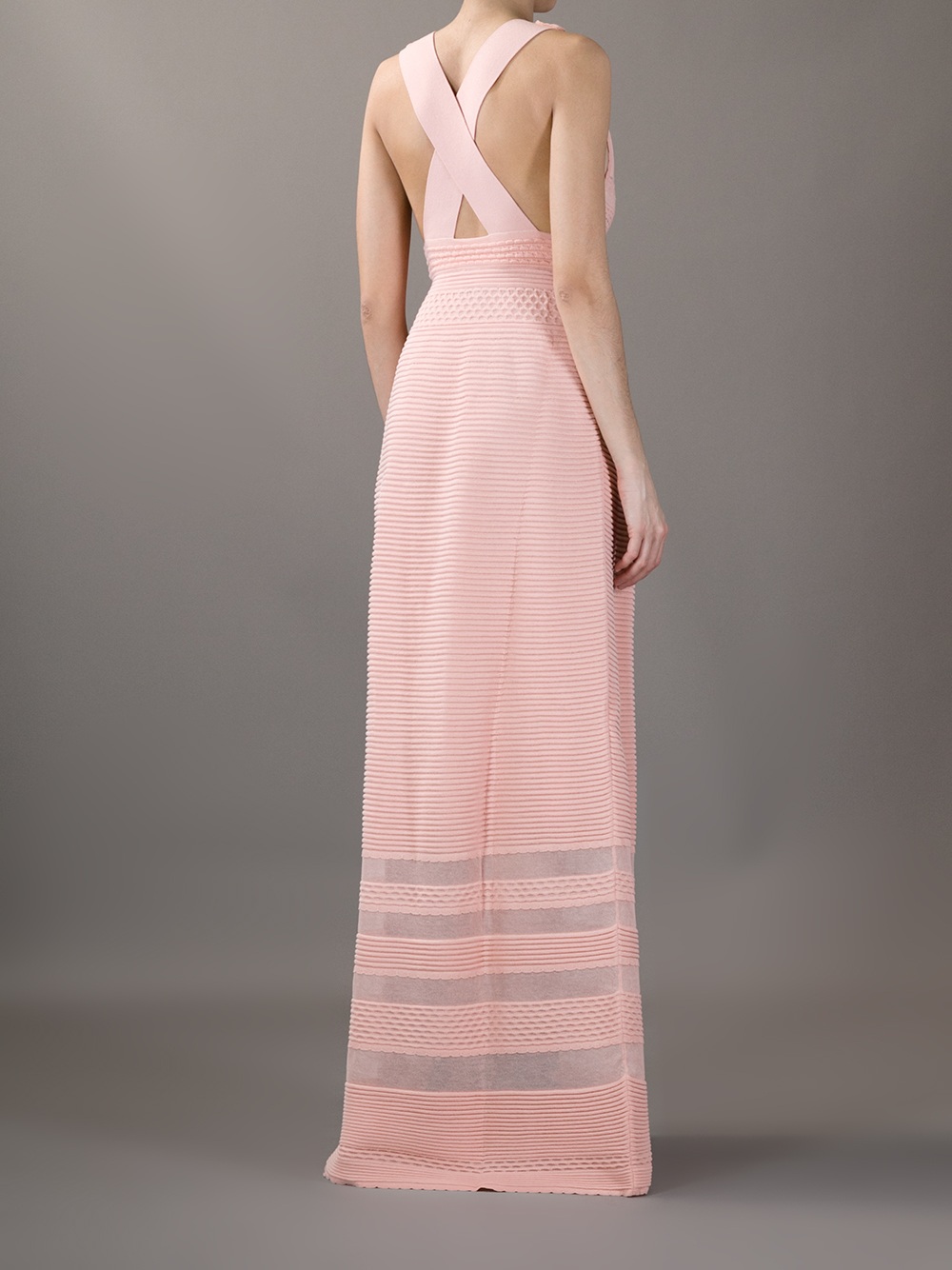M Missoni Knitted Long Dress in Pink Lyst