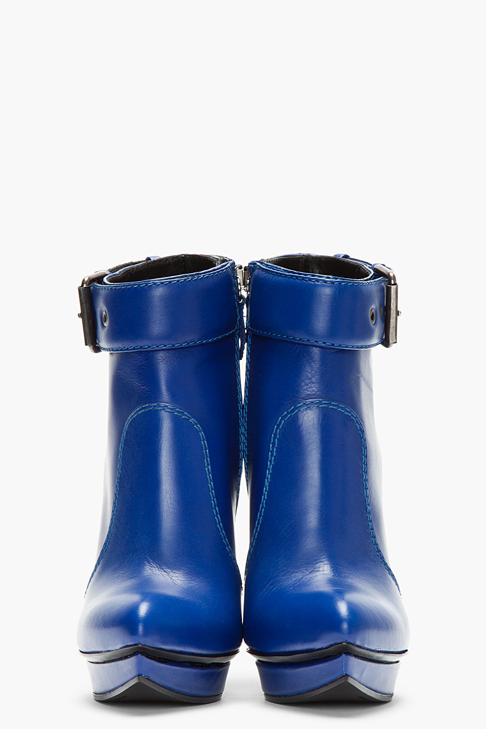 blue biker boots
