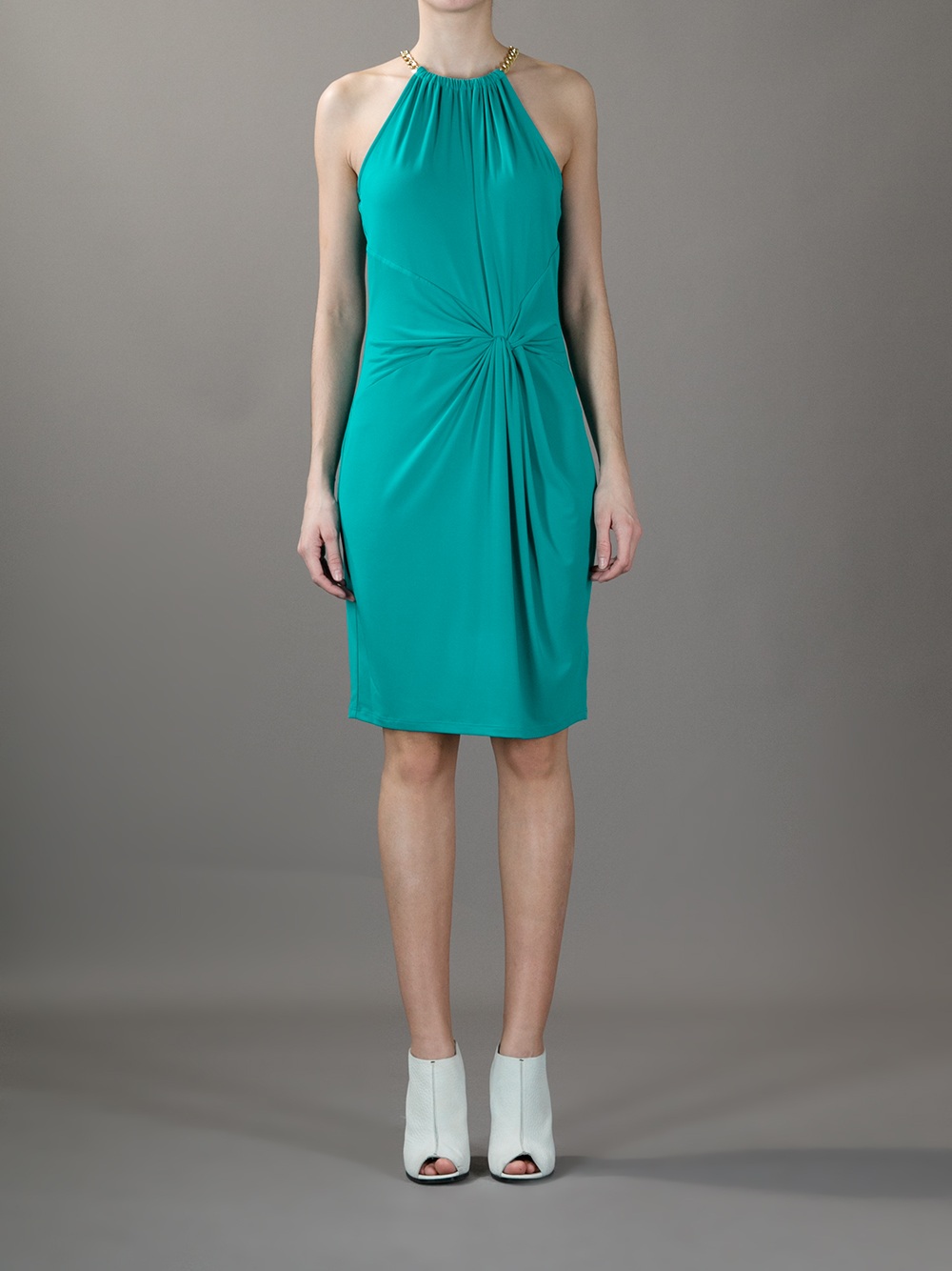 Michael Kors Chain Detail Halter Dress in Blue Lyst