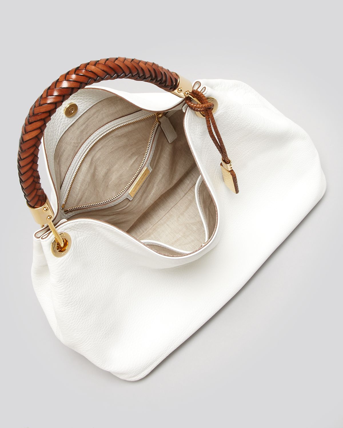 skorpios large pebbled leather shoulder bag
