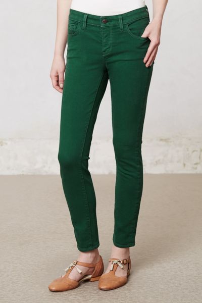 Pilcro Stet Slim Ankle Jeans in Green (Bottle Green) | Lyst