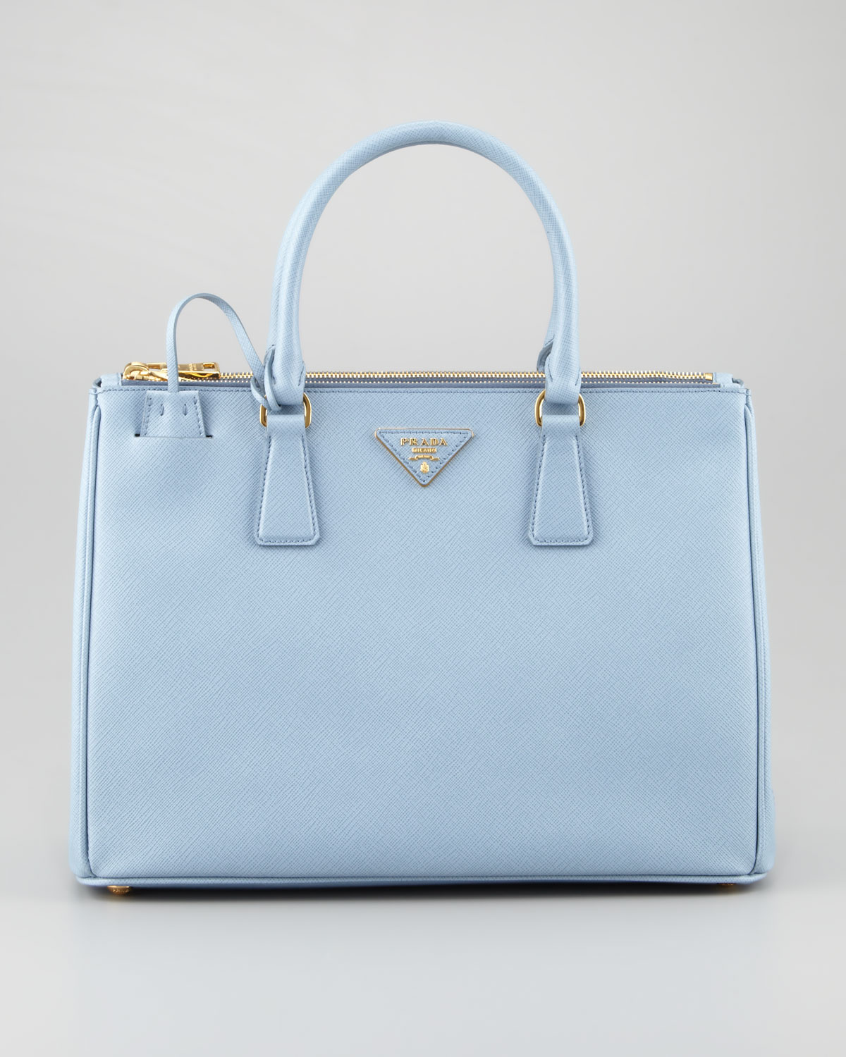prada small bag - Prada Saffiano Small Doublezip Executive Tote Bag in Blue | Lyst