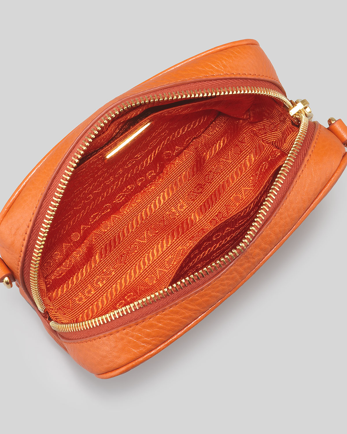 Prada Mini Ziptop Crossbody Bag in Orange - Lyst