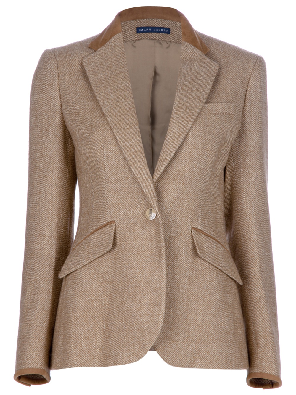 Ralph Lauren Blue Label Tweed Blazer Brown (Natural) - Lyst