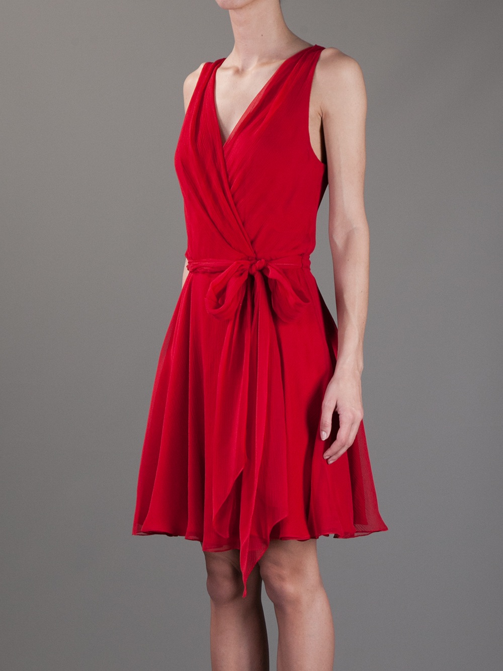 ralph lauren red wrap dress