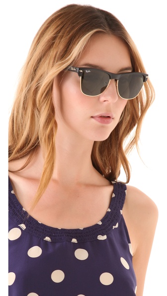 Ray-Ban Oversized Clubmaster Sunglasses in Black | Lyst